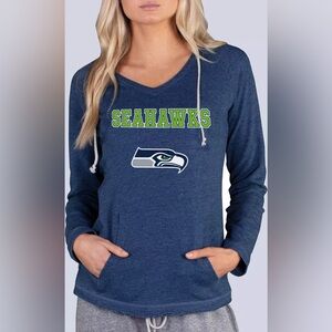 Concepts Sport Seattle Seahawks Lightweight Hoodie Pullover Blue Graphic XL